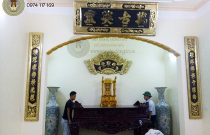 Hướng dẫn treo hoành phi câu đối bằng đồng chuẩn phong thủy